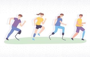 handicapped sport exercise vector