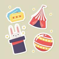 circus cartoon set vector