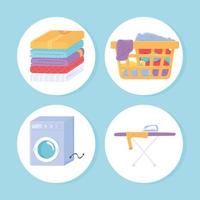 icon objects of laundry vector