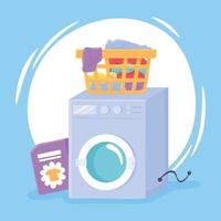 washing machine dirty laundry vector