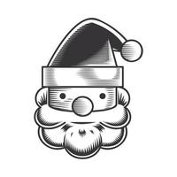 Santa Claus design on white background. santa head logos or icons. vector illustration.