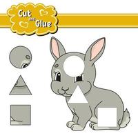 Cut and glue. Education developing worksheet. Activity page. Game for children. Isolated vector illustration in cute cartoon style.