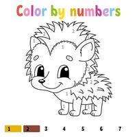 Color by numbers. Coloring book for kids. Cheerful character. Vector illustration. Cute cartoon style. Hand drawn. Fantasy page for children. Isolated on white background.