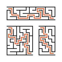 A set of mazes. Game for kids. Puzzle for children. Labyrinth conundrum. Vector illustration.