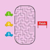 Funny maze. Game for kids. Puzzle for children. Cartoon style. Labyrinth conundrum. Color vector illustration. The development of logical and spatial thinking.