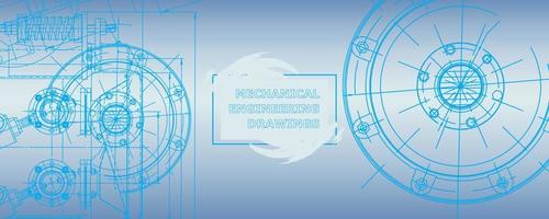 Abstract background concept mechanical engineering drawing. Engineering wallpaper vector