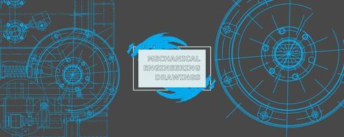 Abstract background concept mechanical engineering drawing. Engineering wallpaper vector