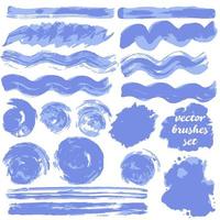 Collection of paint, ink brush strokes, brushes, blots vector