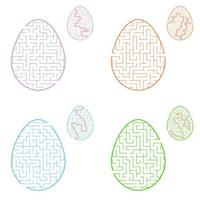 A set of mazes. Game for kids. Puzzle for children. Labyrinth conundrum. Flat vector illustration.
