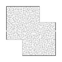 Difficult large square maze. Game for kids and adults. Puzzle for children. Labyrinth conundrum. Flat vector illustration isolated on white background.