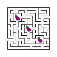 Funny maze. Game for kids. Puzzle for children. Cartoon style. Labyrinth conundrum. Color vector illustration. The development of logical and spatial thinking.