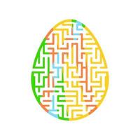 Maze easter egg. Game for kids. Puzzle for children. Cartoon style. Labyrinth conundrum. Color vector illustration. The development of logical and spatial thinking.