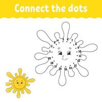 Dot to dot. Draw a line. Handwriting practice. Learning numbers for kids. Education developing worksheet. Activity page. Game for toddler and preschoolers. Isolated vector illustration. Cartoon style.