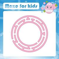 Maze. Game for kids. Funny labyrinth. Activity page. Puzzle for children. Cartoon style. Riddle for preschool. Education developing worksheet. Color vector illustration.