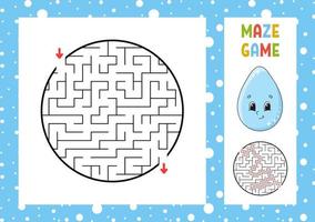 Maze. Game for kids. Funny labyrinth. Education developing worksheet. Activity page. Puzzle for children. Cute cartoon style. Riddle for preschool. Logical conundrum. Color vector illustration.