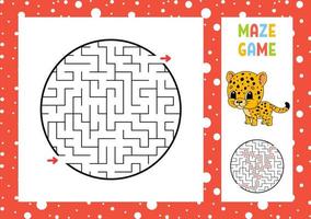 Maze. Game for kids. Funny labyrinth. Education developing worksheet. Activity page. Puzzle for children. Cute cartoon style. Riddle for preschool. Logical conundrum. Color vector illustration.