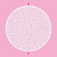 Difficult big round maze. Game for kids and adults. Puzzle for children. Labyrinth conundrum. Flat vector illustration.