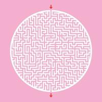 Difficult big round maze. Game for kids and adults. Puzzle for children. Labyrinth conundrum. Flat vector illustration.