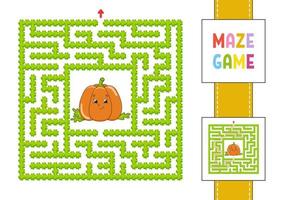 Maze. Game for kids. Funny labyrinth. Education developing worksheet. Activity page. Puzzle for children. Cute cartoon style. Riddle for preschool. Logical conundrum. Color vector illustration.