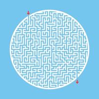 Difficult big round maze. Game for kids and adults. Puzzle for children. Labyrinth conundrum. Flat vector illustration.