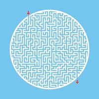 Difficult big round maze. Game for kids and adults. Puzzle for children. Labyrinth conundrum. Flat vector illustration.