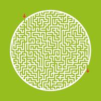 Difficult big round maze. Game for kids and adults. Puzzle for children. Labyrinth conundrum. Flat vector illustration.