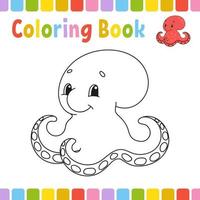 Coloring book pages for kids. Cute cartoon vector illustration.