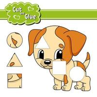 Cut and glue. Education developing worksheet. Activity page. Game for children. Isolated vector illustration in cute cartoon style.