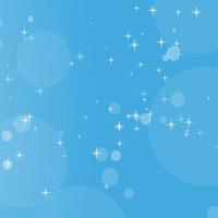 Color abstract background of blue sky with bokeh and stars. Simple flat vector illustration.