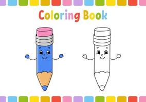 Coloring book for kids. Cheerful character. Simple flat isolated vector illustration in cute cartoon style.