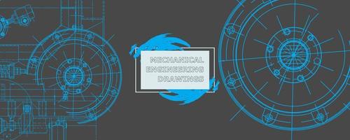 Abstract background concept mechanical engineering drawing. Engineering wallpaper vector