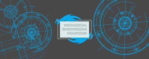 Abstract background concept mechanical engineering drawing. Engineering wallpaper vector