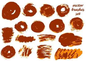 Collection of paint, ink brush strokes, brushes, blots vector