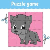 Puzzle game for kids . Education developing worksheet. Learning game for children. Activity page. For toddler. Riddle for preschool. Simple flat isolated vector illustration in cute cartoon style.