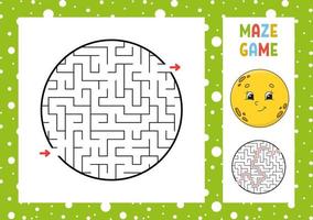 Maze. Game for kids. Funny labyrinth. Education developing worksheet. Activity page. Puzzle for children. Cute cartoon style. Riddle for preschool. Logical conundrum. Color vector illustration.