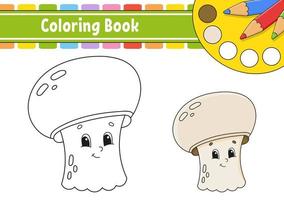 Coloring book for kids. Cheerful character. Vector illustration. Cute cartoon style. Hand drawn. Fantasy page for children. Isolated on white background.