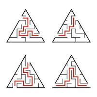 A set of mazes. Game for kids. Puzzle for children. Labyrinth conundrum. Vector illustration.