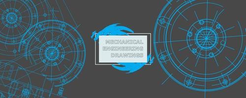 Abstract background concept mechanical engineering drawing. Engineering wallpaper vector