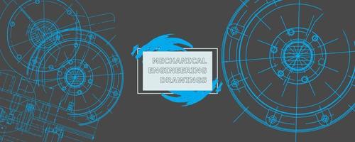 Abstract background concept mechanical engineering drawing. Engineering wallpaper vector