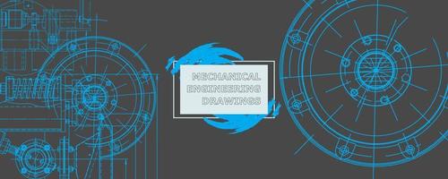 Abstract background concept mechanical engineering drawing. Engineering wallpaper vector