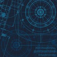 Mechanical engineering drawing. Industry vector