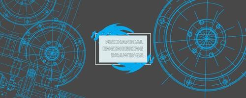 Abstract background concept mechanical engineering drawing. Engineering wallpaper vector