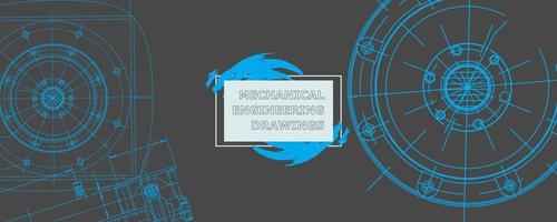 Abstract background concept mechanical engineering drawing. Engineering wallpaper vector