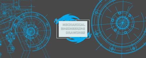 Abstract background concept mechanical engineering drawing. Engineering wallpaper vector