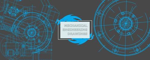 Abstract background concept mechanical engineering drawing. Engineering wallpaper vector