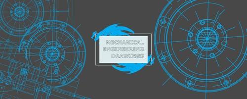 Abstract background concept mechanical engineering drawing. Engineering wallpaper vector