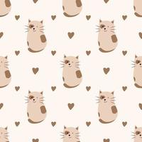 Repeating Pattern of Cute Cat vector