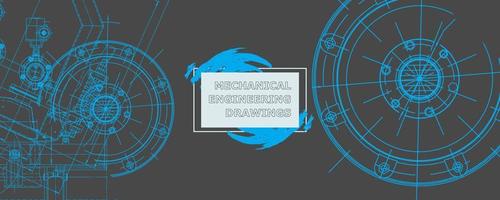 Abstract background concept mechanical engineering drawing. Engineering wallpaper vector