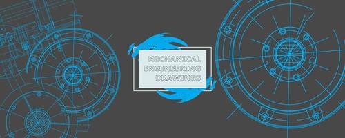 Abstract background concept mechanical engineering drawing. Engineering wallpaper vector