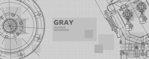 concepto de fondo abstracto dibujo de ingeniería mecánica. papel pintado de ingeniería vector